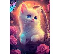 Senyanr Paint by Numbers Kits for Adults Frameless Butterfly Cat,Painting by Numbers On Canvas for Beginner,DIY Color Acrylic Paints Oil Painting Art Crafts for Home Wall Decor Gift 55x70cm
