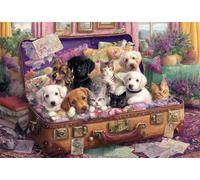 Senyanr Paint by Numbers Kits for Adults Frameless Luggage Animals,Painting by Numbers On Canvas for Beginner,DIY Color Acrylic Paints Oil Painting Art Crafts for Home Wall Decor Gift 55x70cm