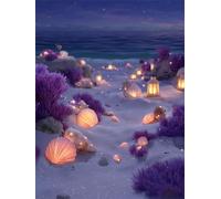 Senyanr Paint by Numbers Kits for Adults Frameless Shell Beach,Painting by Numbers On Canvas for Beginner,DIY Color Acrylic Paints Oil Painting Art Crafts for Home Wall Decor Gift 60x90cm