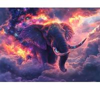 Senyanr Paint by Numbers Kits for Adults Frameless Space Elephant,Painting by Numbers On Canvas for Beginner,DIY Color Acrylic Paints Oil Painting Art Crafts for Home Wall Decor Gift 60x90cm