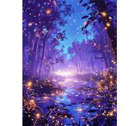 Senyanr Paint by Numbers Kits for Adults with Frame Purple Woods,Painting by Numbers On Canvas for Beginner,DIY Color Acrylic Paints Oil Painting Art Crafts for Home Wall Decor Gift 20x30cm