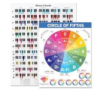 senylanhxy Piano Chord Chart & Circle of Fifths, A4 (8.5x11), Laminated, Music Theory Tool for Piano Learners