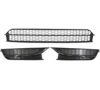 Senyoi Double Bridge Grill for VW for Passat 2012-2015 Car Front Bumper Lower Fog Light for Vent Grille(3 PCS Gloss Black)