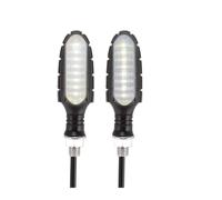 Senyoi motorcycle lights Motorcycle Turn Signals Smoke Lens for Signal Light 5LED 12V Amber Blinker Indicator Lamp Universal M8 Bolt(2pcs DRL)