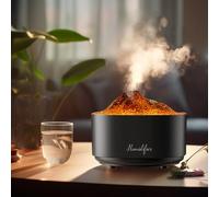 Senyucom Humidifiers for bedroom,1.5L Portable Cool Mist Humidifiers Auto Shut-Off USB Desk Humidifier,Dual Nozzle & 6 Color Flame Night Light for Bedroom, Office,Baby Nursery & Plants.(Black)