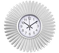 SENYURI Kitchen Wall Clock, Silver Starburst Wall Clocks Battery Operated, 10 Inch Modern Decorative Wall Clock for Living Room, Bedroom, Kitchen,Bathroom, Office