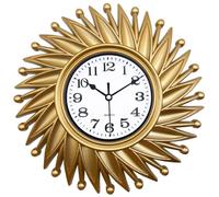 SENYURI Small Wall Clock, 10 Inch Gold Sunburst Wall Clock, Mid Century Vintage Decorative Battery Operated Clock for Living Room, Bedroom, Kitchen, Bathroom, Office