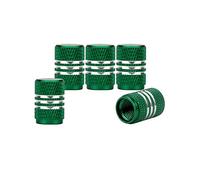 SENZEAL 5x Silver Around Tyre Valve Stem Caps Aluminum Alloy Wheel Dust Caps for Car Mountain Bike Motorcycle Green