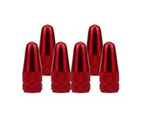 SENZEAL 6Pcs Bicycle Presta Valve Dust Caps Aluminum Alloy French Style Cycling Tyre Valve Stem Caps for MTB Bicycle Road Bike Wheels Red