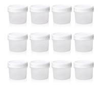 SenZee Small Food Containers with Lids, 4 oz Plastic Small Sauce Snack Pots with Lids Screw Top For Yogurt Salad Dressing Lunch Box 12 Pack