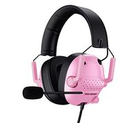 SENZER SG500 Surround Sound Pro Gaming Headset with Noise Cancelling Microphone - Soft Memory Foam Padding - Portable Foldable Headphones for PC, PS4, PS5, Xbox One, Switch - Pink