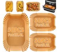 SenZjx 150PCS Baking Paper - Compatible with Ninja Foodi Flexdrawer AF500EU & AF500DE - Heat Resistant Non-Stick Airfryer Accessories - Includes 50 Pieces for 10.4L & 100 Pieces for 5.2L