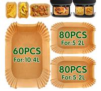 SenZjx 220PCS Baking Paper - Compatible with Ninja Foodi Flexdrawer AF500EU & AF500DE - Heat Resistant Non-Stick Airfryer Accessories - Includes 60 Pieces for 10.4L & 160 Pieces for 5.2L