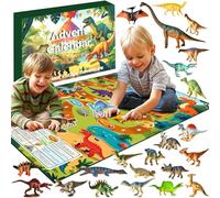 SenZjx Advent calendar 2025 Kids, Dinosaur toddler advent calendar Gift, Christmas Surprise 24 Unique Dinosaurs with Educational Facts - Family Dice Game with Escape Map