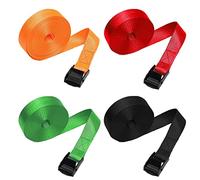 Senzkon Ratchet Tie Down Straps 4 PCS 3m*25mm Load Capacity 350lbs, Quick-adjust Heavy Duty Lashing Strap Tensioning Belts for Securing Goods or Luggage on Trucks,Kayaks,Motorbikes (4PCS,3m*25mm)