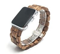 Seoaura Compatible for Apple Watch Band 41mm 38mm 40mm, Natural Handmade Wooden Replacement iWatch Series 11 10 9 8 7 6 5 4 3 2 1 SE Sports Strap Wristband - Link Remover as a Gift (Zebrawood)