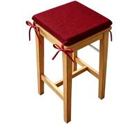 seokor 5cm Thick Square Seat Cushions 30x30/35x35/40x40cm with Ties Linen Stool Cushion Soft Breathable Chair Cushions Non-Slip Removable for Indoor, Outdoor, Bar, Dining Kitchen(Color6,25x25x8cm)