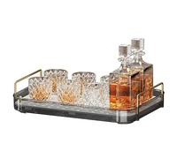 Seoneiro Whiskey Tray and Glass Cup Rack with Drain Board - Mug Holder, Coffee Cup Organizer, Kitchen Spice Rack, Wine Glass Decorative Organizer, Food Tray