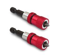 SeonFook 2 PCS Magnetic Bit Holder with Phillips PH2 Screwdriver Bits, 1/4 Inch Hex Shank Driver Bits Adjustable Depth Screw Holder Drywall Screw Bits Setter Dimpler [60mm]