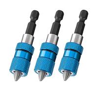 SeonFook 3PCS 60mm Drywall Screw Bits Setter Dimpler Magnetic Bit Holder with Phillips PH2 Screwdriver Bits 1/4 Inch Hex Shank Driver Bits Adjustable Depth Screw Holder (Blue)