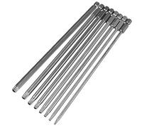 SeonFook 8pcs 200mm Extra Long Magnetic Torx Screwdriver Bit Set with 1/4 Inch Hex Shank Security Tamper Proof Star 6 Point Torx Head Drill Bits Screw Driver Bit Tool Kit (T8-T40)