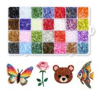Seople 5040Pcs Glass Bugle Beads, Tiny Small Long Embroidery Tube Beads Kit For Bracelets, Necklaces, Earrings, Crafts Jewelry Making