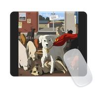 Seorsok Brave Knight Dog King Pattern Mouse Mat,Premium Textured Mouse Pads for Office Laptop,Washable Square Mousepads with Extended Stitched Edges Non Slip Rubber Base 9.5"x7.8"x0.12" Black-Border