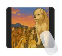 Seorsok Cartoon Noble Dog King Pattern Mouse Mat,Premium Textured Mouse Pads for Office Laptop,Washable Square Mousepads with Extended Stitched Edges Non Slip Rubber Base 9.5"x7.8"x0.12" Black-Border