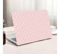 Seorsok Compatible for MacBook Pro 14 Inch Case 2024-2021 M4 M3 Pro/Max A3112 A3185 A3401 A2918 A2992 M2 A2779 M1 A2442,Elegant Leather Plastic Hard Shell Case&Keyboard Cover,White Polka Dots,Pink