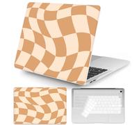 Seorsok Compatible with MacBook Air 13 Inch Case 2022 2021 2020-2018 Release A1932 A2179 M1 A2337 Touch ID,Exquisite Checkerboard Pattern Plastic Hard Shell Case with Keyboard Cover,Brown Grid