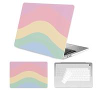 Seorsok Compatible with MacBook Air 13 Inch Case 2022 2021 2020-2018 Release A1932 A2179 M1 A2337 Touch ID,Elegant Rainbow Aesthetic Plastic Hard Case&Transparent Keyboard Cover,Colorful Pattern