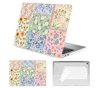 Seorsok Compatible with MacBook Air 13 Inch Case 2022 2021 2020-2018 Release A1932 A2179 M1 A2337 Touch ID,Colorful Blooming Flower Plastic Hard Shell Case with Keyboard Cover,Pink Floral