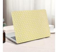 Seorsok Compatible with MacBook Air 13 Inch Case 2022 2021 2020 2019 2018 Release A1932 A2179 M1 A2337 Touch ID,Cute White Little Love Hearts Leather Plastic Hard Shell Case with Keyboard Cover,Yellow