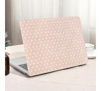 Seorsok Compatible with MacBook Air 13 Inch Case 2022 2021 2020 2019 2018 Release A1932 A2179 M1 A2337 Touch ID,Cute White Little Love Hearts Leather Plastic Hard Shell Case with Keyboard Cover,Pink