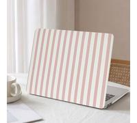 Seorsok Compatible with MacBook Air 13 Inch Case2022-2018 Release A1932 A2179 M1 A2337 Touch ID,Elegant Woven Fabric Leather Plastic Hard Shell with Keyboard Cover,Pink & White Stripes