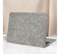 Seorsok Compatible with MacBook Air 15 inch Case 2023 2024 2025 Release M4 A3241 M2 A2941 M3 A3114 Touch ID,Leaves Flowers Leather Plastic Hard Shell Case&Keyboard Cover,Grey Blooming Floral