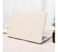 Seorsok Compatible with MacBook Pro 13 inch Case M2 2023,2022,2021-2016 A2338 M1 A2251 A2289 A2159 A1989 A1708 A1706,Elegant Leather Plastic Hard Shell Transparent Keyboard Cover,Beige Woven Fabric