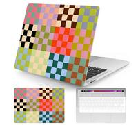Seorsok Compatible with MacBook Pro 13 inch Case M2 2023,2022,2021-2016 A2338 M1 A2251 A2289 A2159 A1989 A1708 A1706,Cute Color Grids Plastic Hard Shell Case with Keyboard Cover,Retro Checkered
