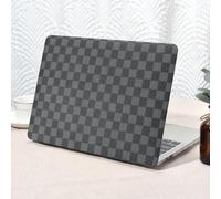 Seorsok Compatible with MacBook Pro 13 inch Case M2 2023,2022,2021-2016 A2338 M1 A2251 A2289 A2159 A1989 A1708 A1706,Retro Checkerboard Textured Leather Plastic Hard Shell&Keyboard Cover,Black Grid