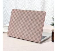 Seorsok Compatible with New MacBook Air 13.6 inch Case M4 M3 M2 2025 2024-2022 Release A3240 A2681 A3113,Retro Checkerboard Textured Leather Plastic Hard Shell & Keyboard Cover,Pink Grid Print