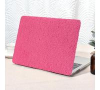 Seorsok Compatible with New MacBook Air 13.6 inch Case M4 M3 M2 2025 2024-2022 Release A3240 A2681 A3113 Touch ID,Fluffy Soft Plush Faux Skin Leather Plastic Hard Shell Case&Keyboard Cover,Hot Pink