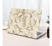 Seorsok Compatible with New MacBook Air 13.6 inch Case M4 M3 M2 2025 2024-2022 Release A3240 A2681 A3113,Elegant Blooming Woven Floral Pattern Leather Plastic Hard Shell Case with Keyboard Cover,Beige