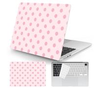 Seorsok Compatible with New MacBook Air 13.6 inch Case M5 M4 M3 M2 2026 2025-2022 Release A3449 A3240 A2681 A3113,Aesthetic Pink Polka Dots Plastic Hard Shell Case with Keyboard Cover,Light Pink