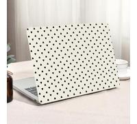 Seorsok Compatible with New MacBook Air 13.6inch Case M4 M3 M2 2025 2024-2022 Release A3240 A2681 A3113 Touch ID,Cute Black Little Love Hearts Leather Plastic Hard Shell Case with Keyboard Cover,Beige