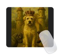 Seorsok Noble Dog King Pattern Mouse Mat,Premium Textured Mouse Pads for Office Laptop,Washable Square Mousepads with Extended Stitched Edges Non Slip Rubber Base 9.5"x7.8"x0.12" Inch Black-Border