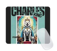 Seorsok Power&Muscle Dog King Pattern Mouse Mat,Premium Textured Mouse Pads for Office Laptop,Washable Square Mousepads with Extended Stitched Edges Non Slip Rubber Base 9.5"x7.8"x0.12"Black-Border