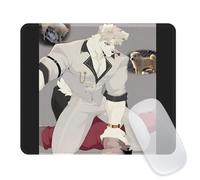 Seorsok Serious&Dignified Dog Pattern Mouse Mat,Premium Textured Mouse Pads for Office Laptop,Washable Square Mousepads with Extended Stitched Edges Non Slip Rubber Base 9.5"x7.8"x0.12" Black-Border