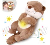 seOSTO Soothing Otter Toy Breathing Teddy Plush Light up Machine Washable