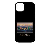 Seoul City Korea Skyline Sunset Retro Travel Graphic Case for iPhone 14 Plus