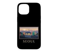 Seoul City Korea Skyline Sunset Retro Travel Graphic Case for iPhone 15